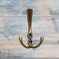 Crossover Antique Gold Large 3 Prong Coat Hook 137mm - Vintique Concepts
