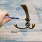 Crossover Antique Gold Large 3 Prong Coat Hook 137mm - Vintique Concepts