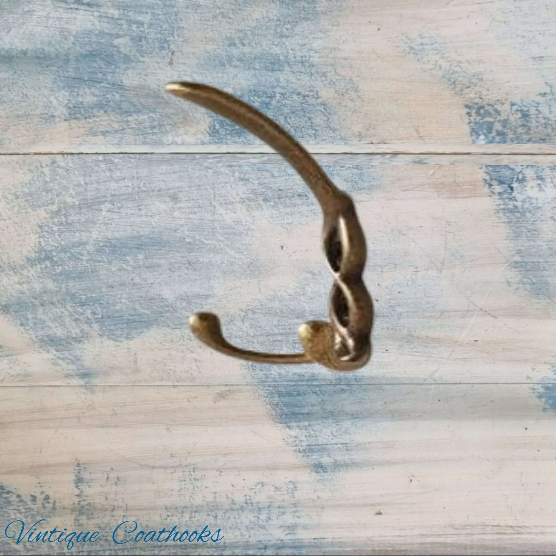 Crossover Antique Gold Large 3 Prong Coat Hook 137mm - Vintique Concepts