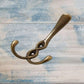 Crossover Antique Gold Large 3 Prong Coat Hook 137mm - Vintique Concepts