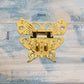 Victorian wooden chest Bright Gold butterfly latch 50mm x 43mm