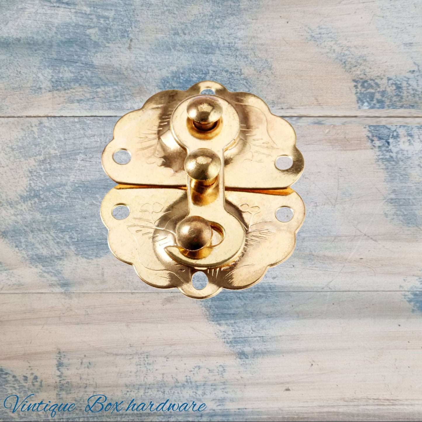 Isabella's Swing arm Gold Vintage Jewelry Box Latch 45mm x 35mm