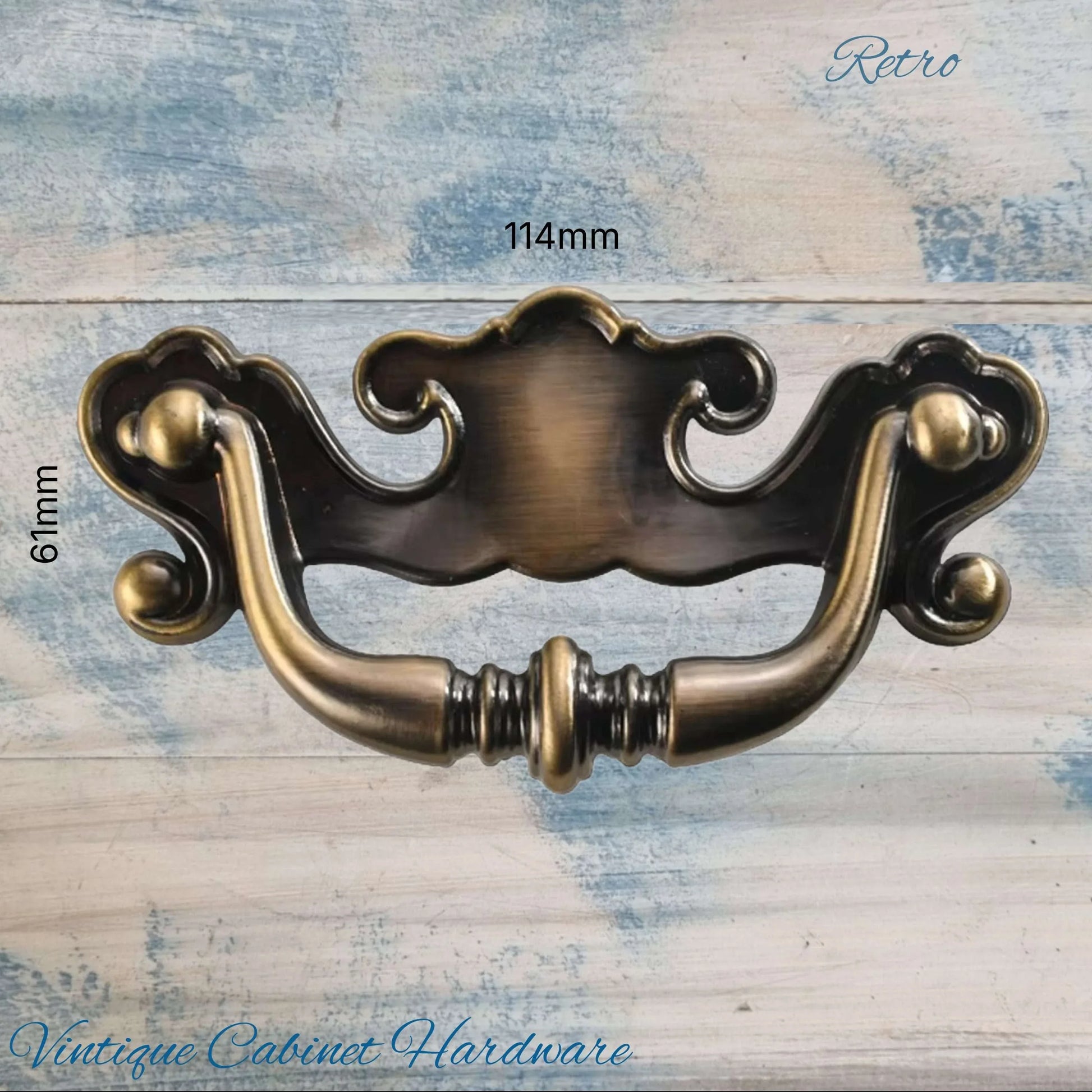 Plastic Retro drawer handle with swing pull 114mm x 61mm - Vintique Concepts