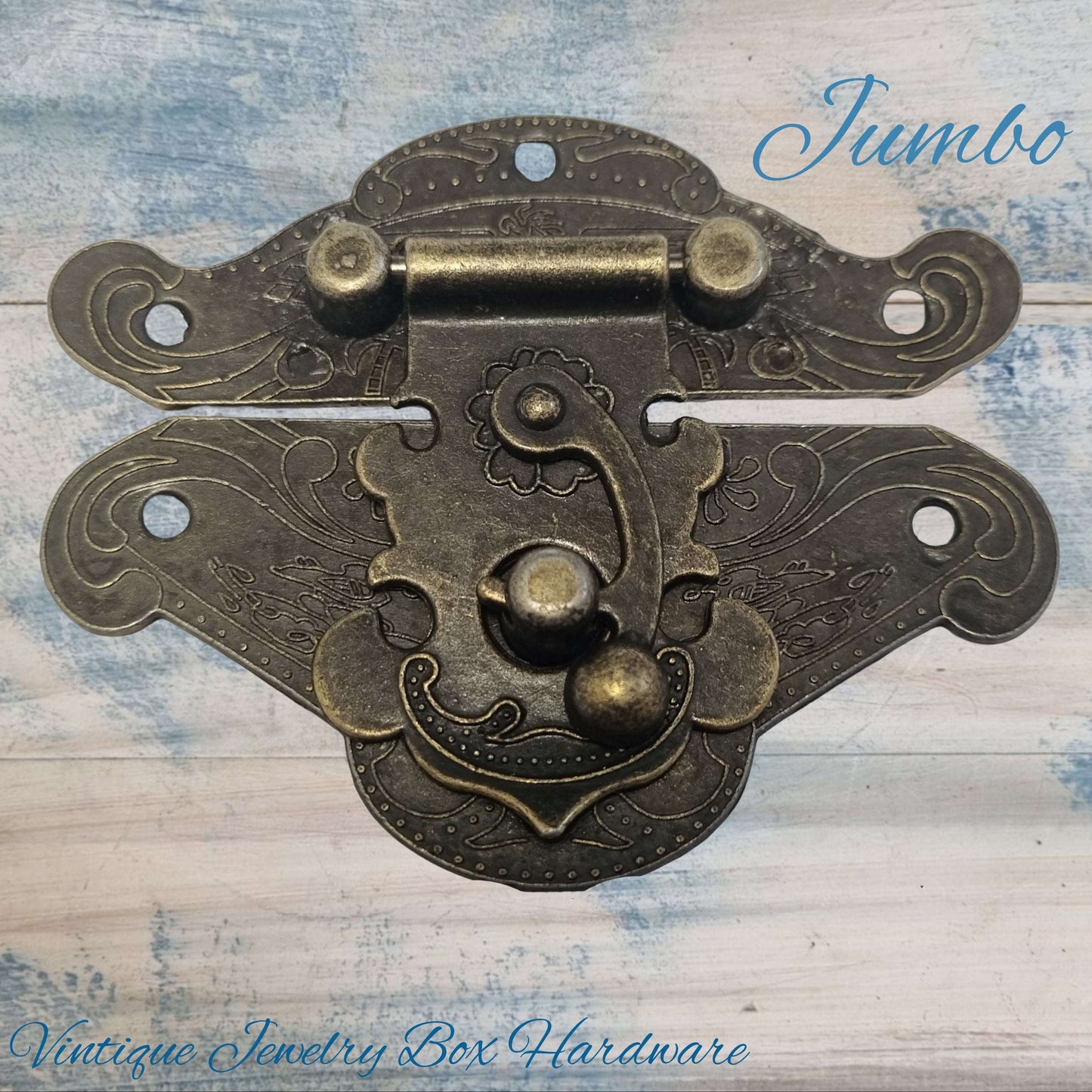 Catherines Vintage jewelry Box Latch /double Lock Jumbo 82.5mmx 65mm