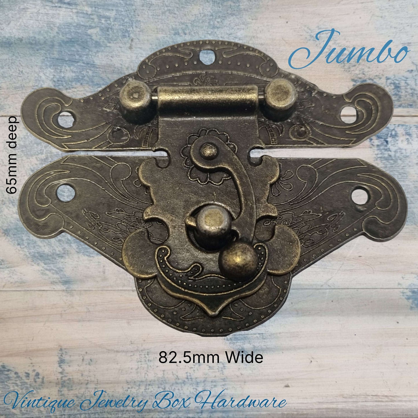 Catherines Vintage jewelry Box Latch /double Lock Jumbo 82.5mmx 65mm