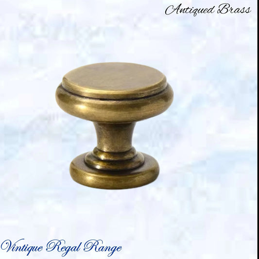 "Imperator" Premium Antiqued brass Knobs 25mm - Vintique Concepts