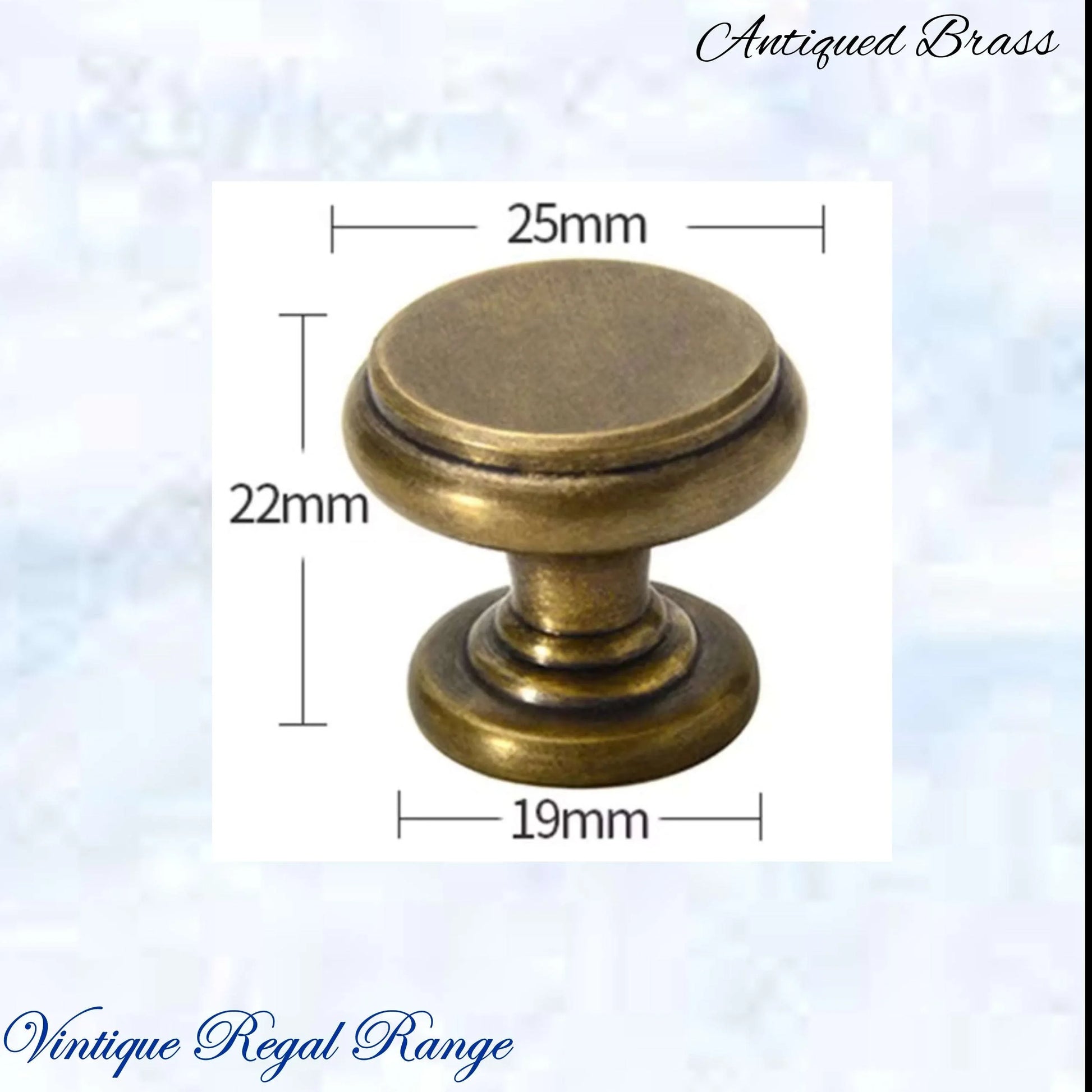 "Imperator" Premium Antiqued brass Knobs 25mm - Vintique Concepts