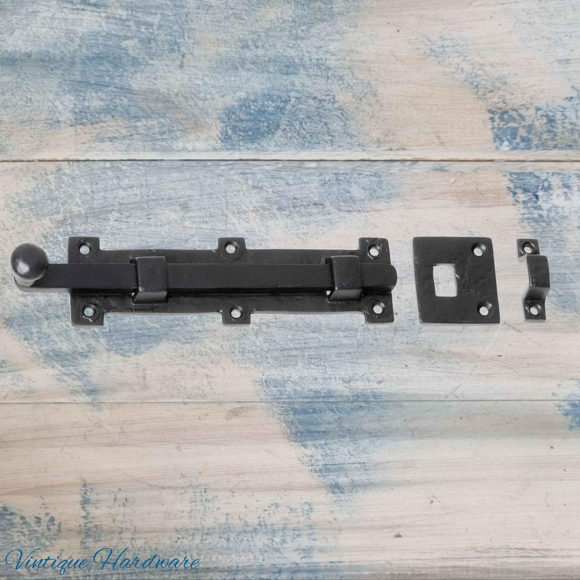 Barn Iron Rustic door or gate Bolt 200mm Long - Vintique Concepts