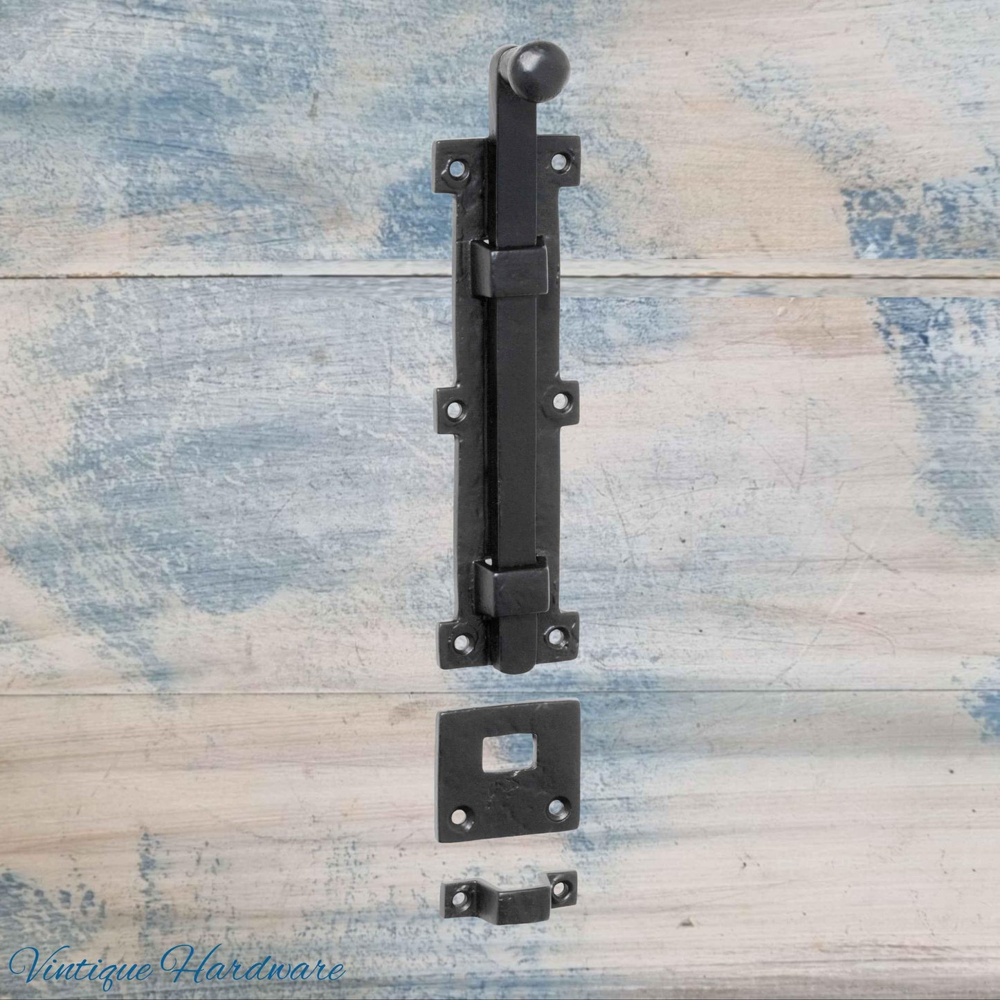 Barn Iron Rustic door or gate Bolt 200mm Long - Vintique Concepts