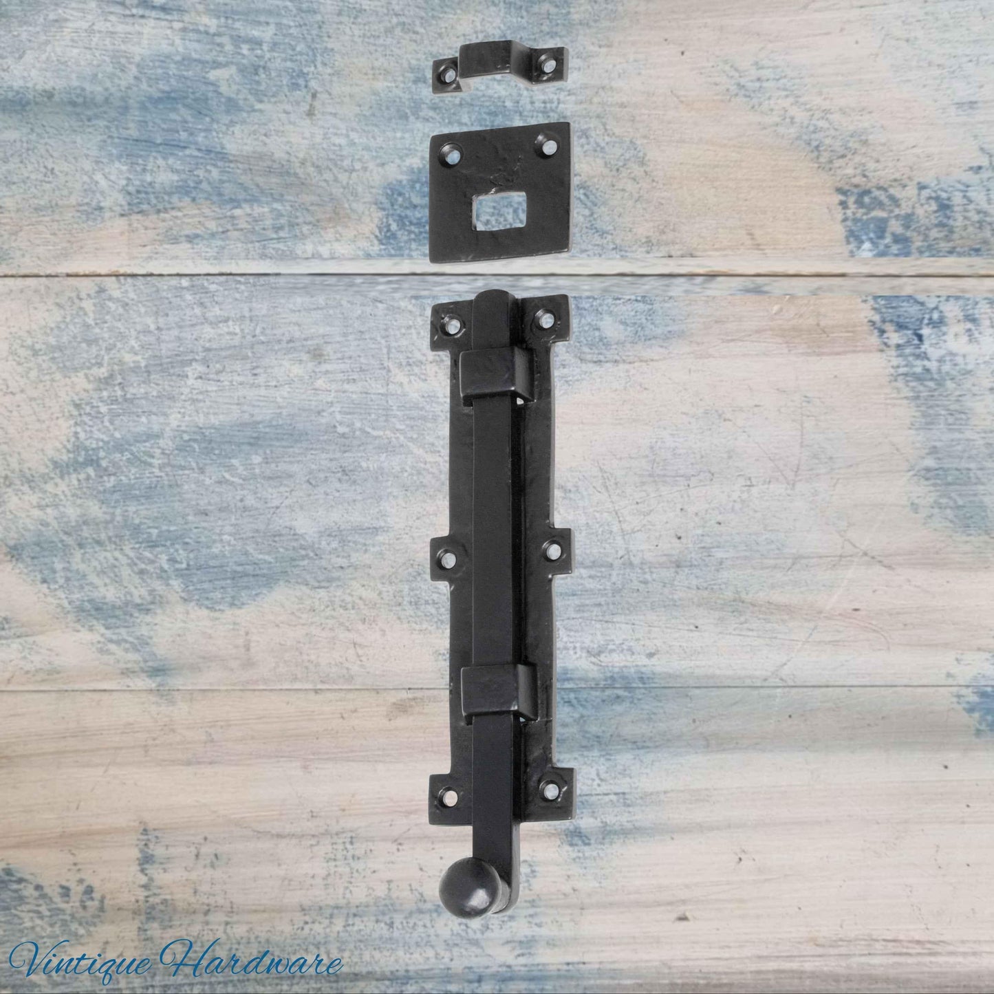 Barn Iron Rustic door or gate Bolt 200mm Long - Vintique Concepts