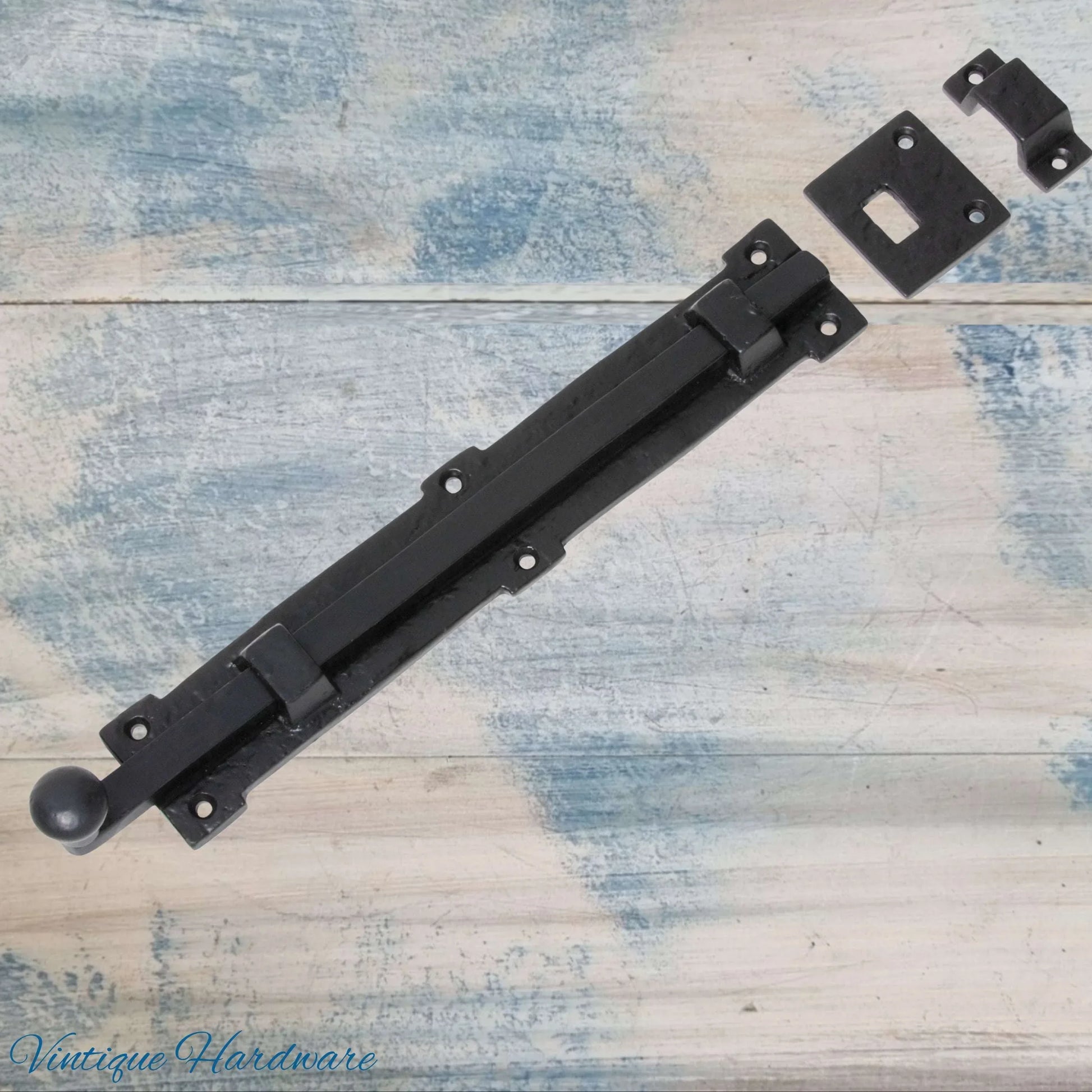 Barn Iron Rustic door or gate Bolt 300mm Long - Vintique Concepts