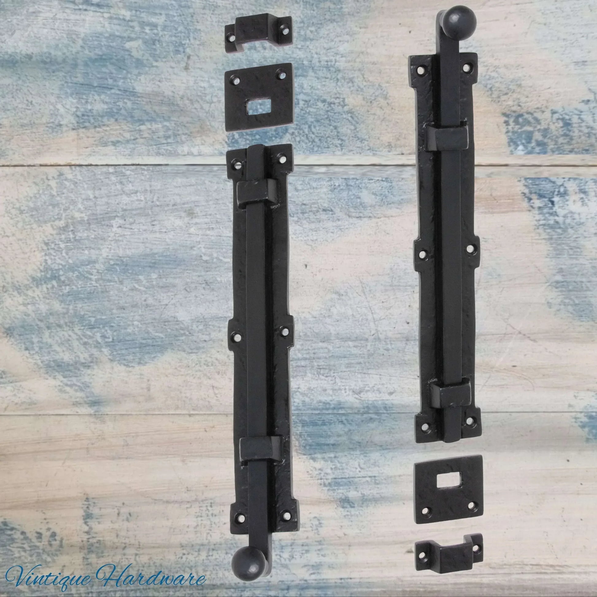 Barn Iron Rustic door or gate Bolt 300mm Long - Vintique Concepts
