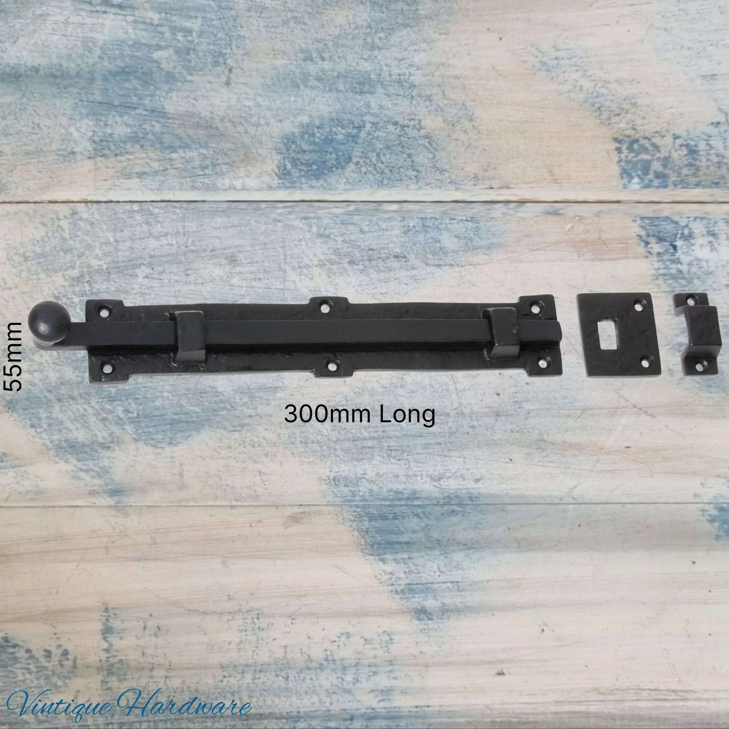 Barn Iron Rustic door or gate Bolt 300mm Long - Vintique Concepts