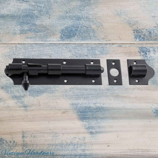 Barn Iron Rustic door or gate Tower Bolt 175mm -long bolt