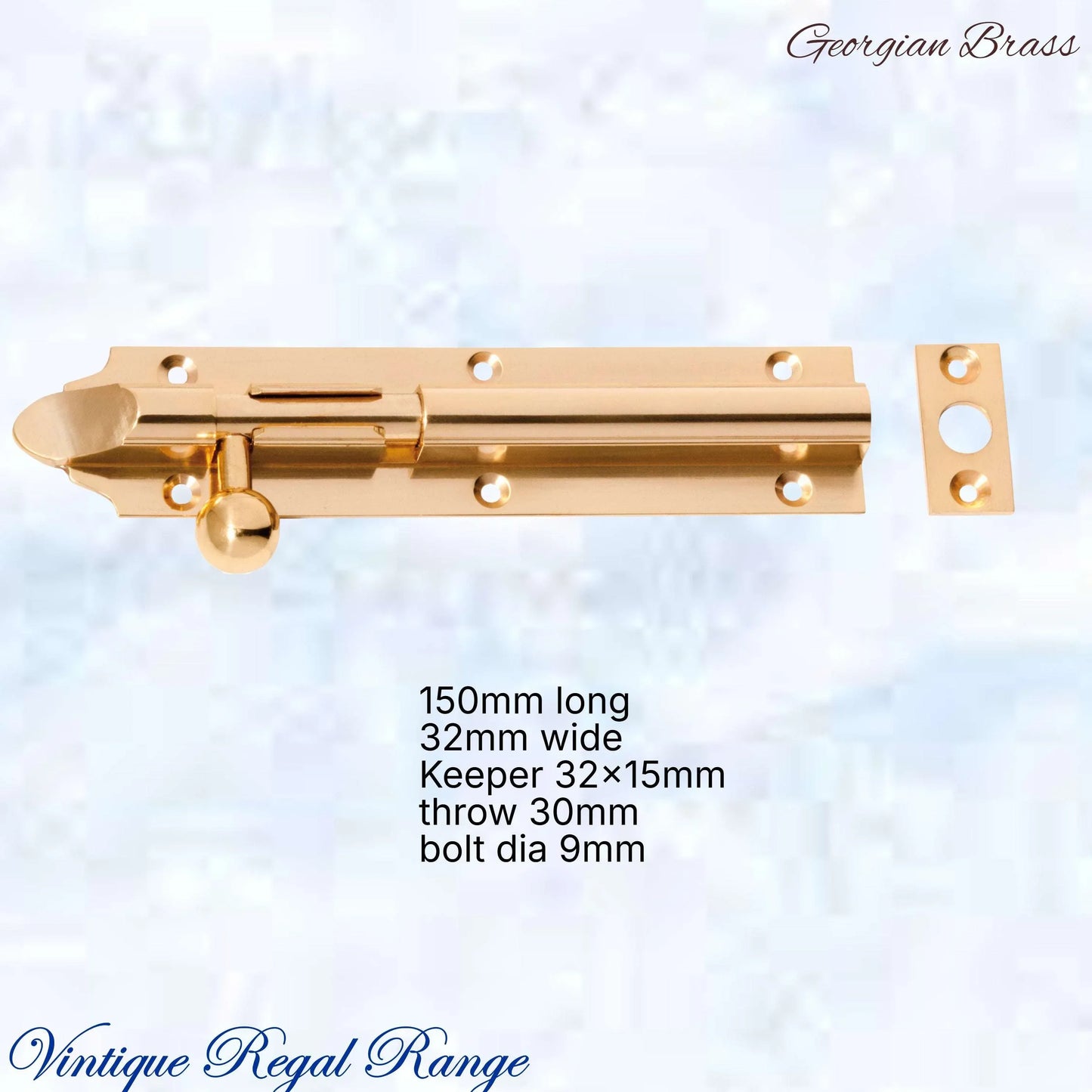 Georgian long Throw HD sliding Barrel Bolt 150x32mm-4 Finishes - Vintique Concepts