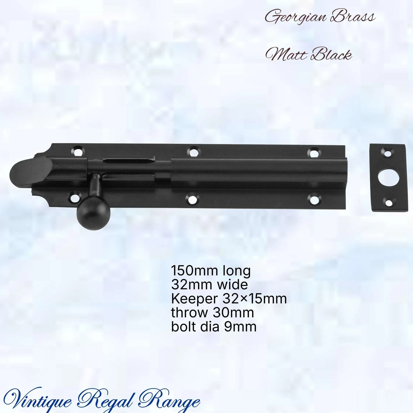 Georgian long Throw HD sliding Barrel Bolt 150x32mm-4 Finishes - Vintique Concepts