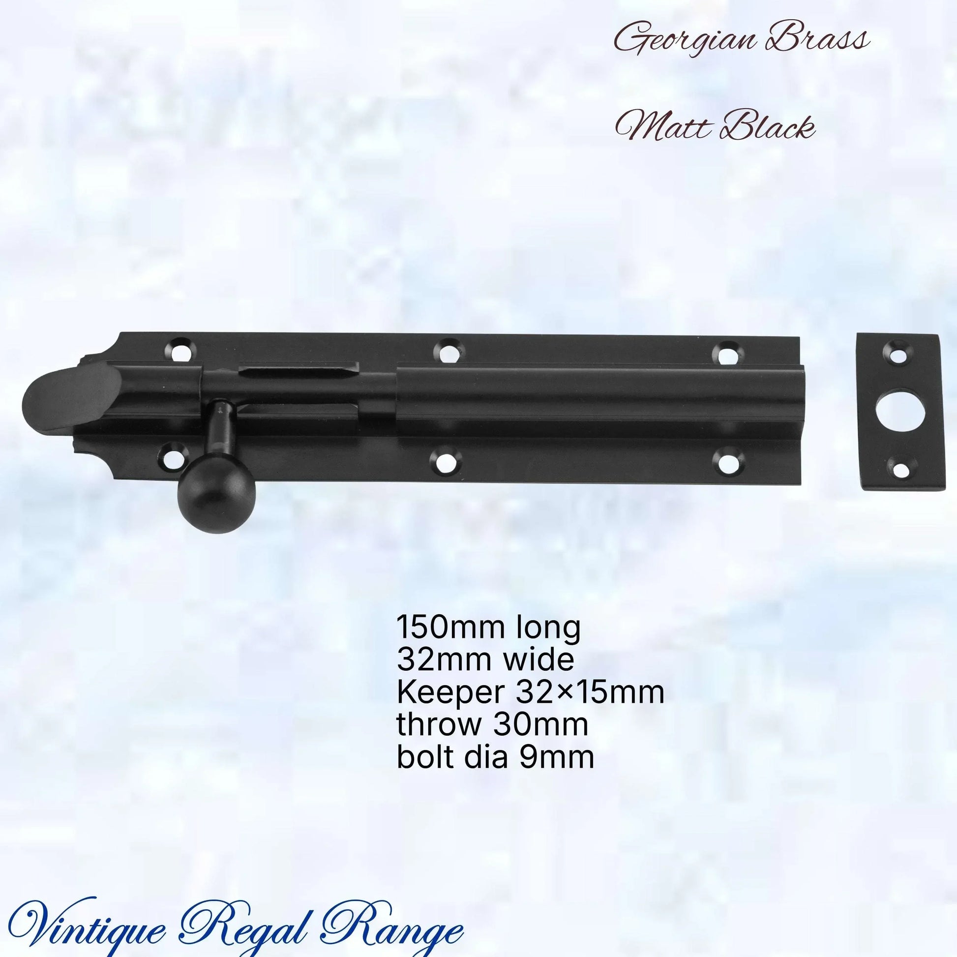 Georgian long Throw HD sliding Barrel Bolt 150x32mm-4 Finishes - Vintique Concepts