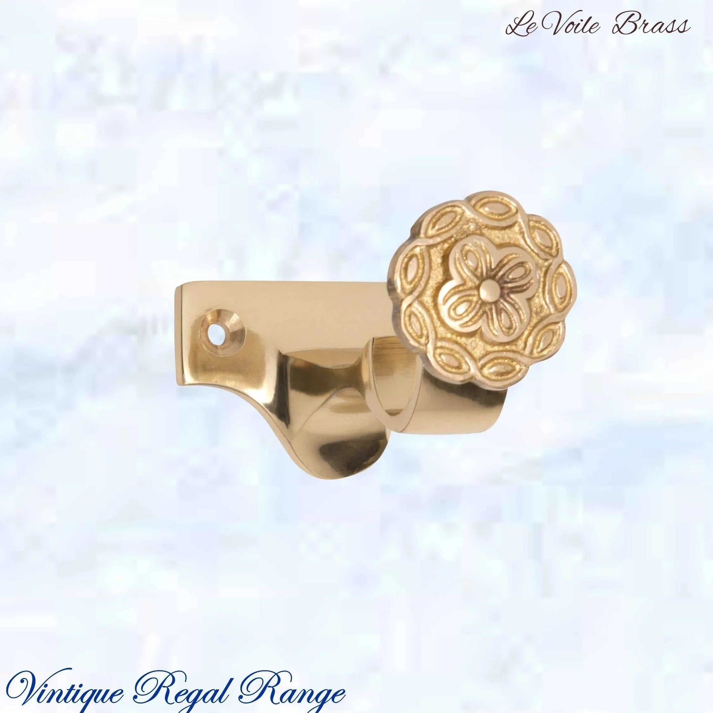 Le Voile Curtain /Drape Brackets Polished Brass (Centre & End) - Vintique Concepts