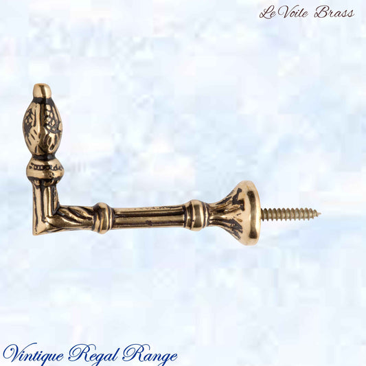 Le Voile Hook or Curtain Tie Back Polished Brass 70mm