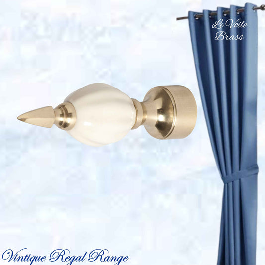 Le Voile Polished Brass / Porcelain Finial (fits 19mm Rod) (Copy)