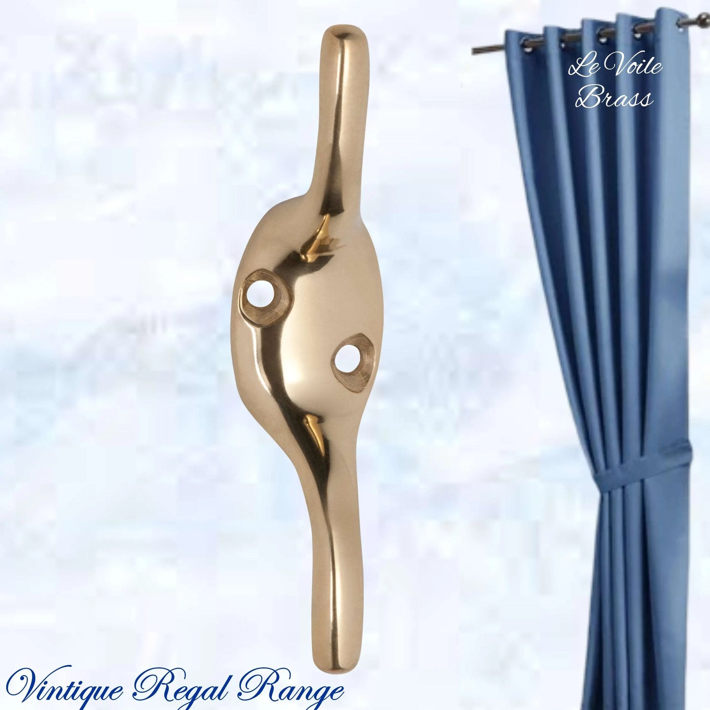 Le Voile Curtain Cleat Hook 75mm High (6 Finishes) - Vintique Concepts