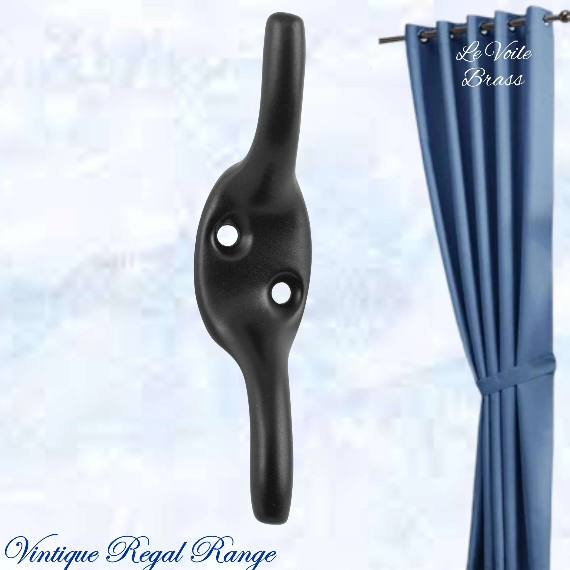 Le Voile Curtain Cleat Hook 75mm High (6 Finishes) - Vintique Concepts