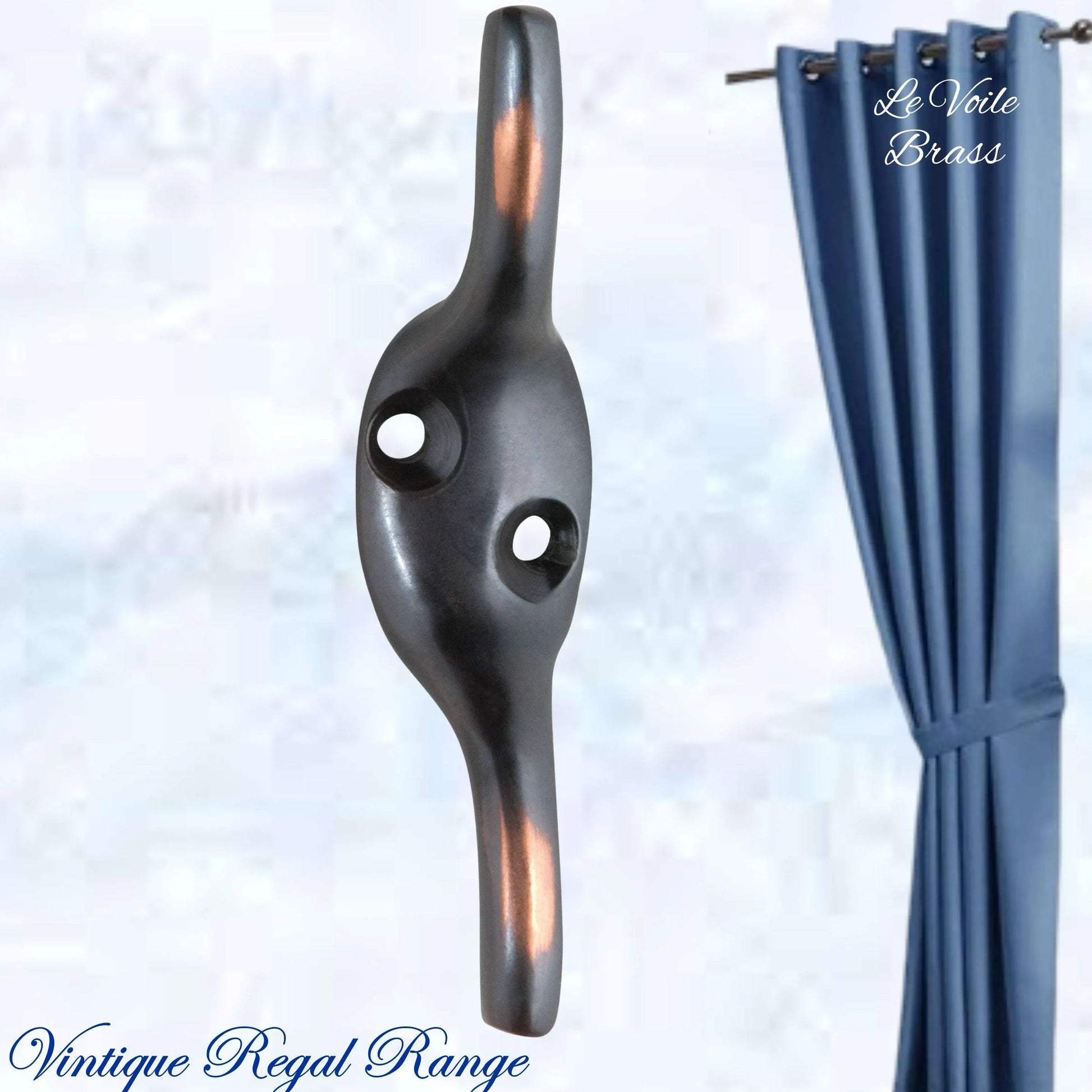 Le Voile Curtain Cleat Hook 75mm High (6 Finishes) - Vintique Concepts