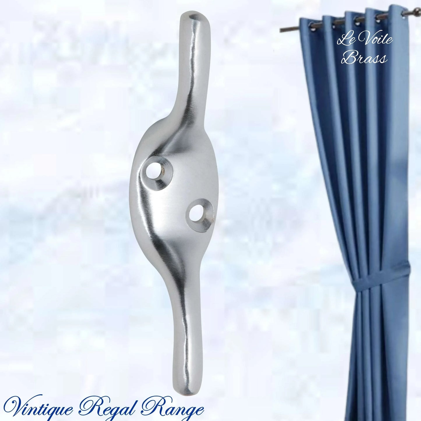 Le Voile Curtain Cleat Hook 75mm High (6 Finishes) - Vintique Concepts