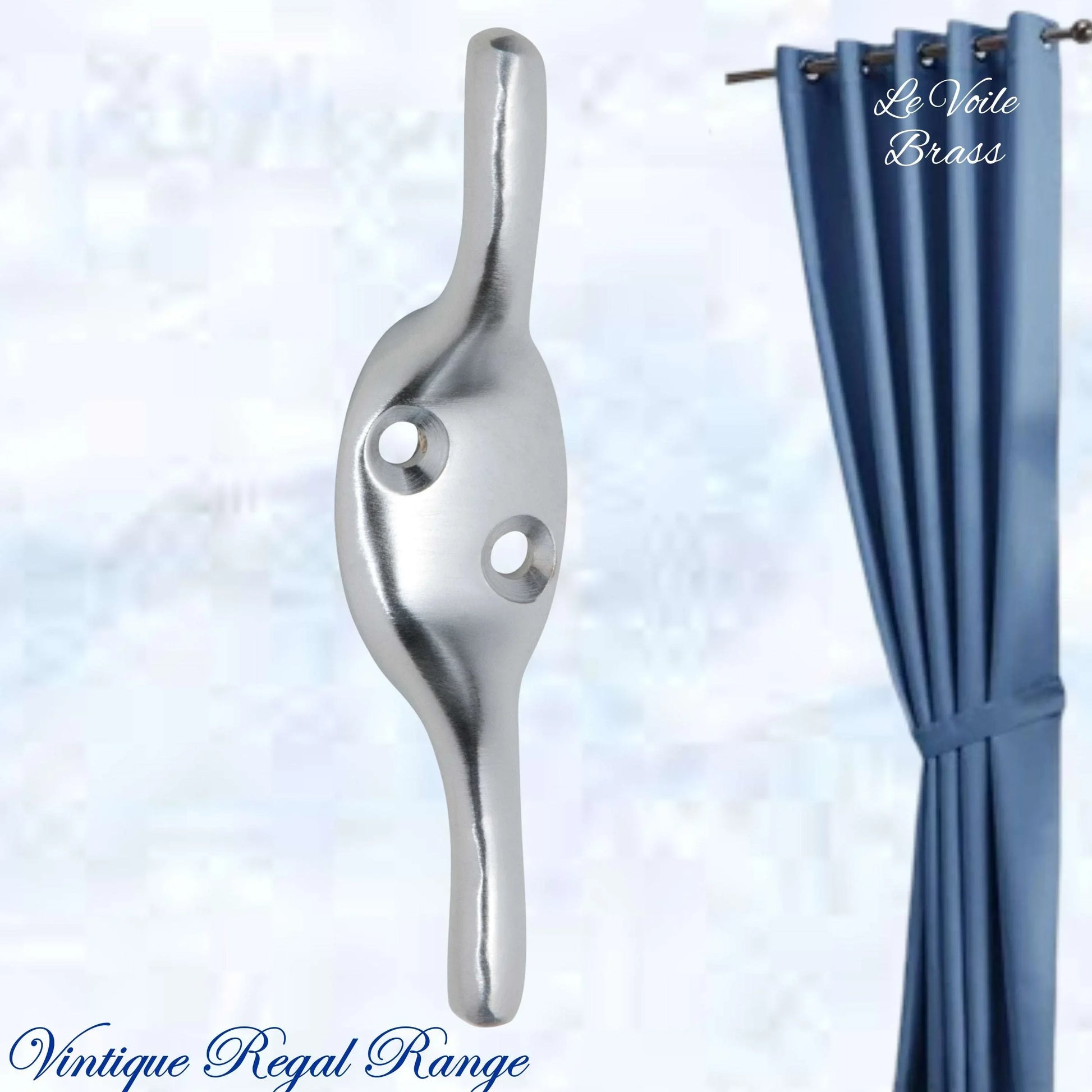 Le Voile Curtain Cleat Hook 75mm High (6 Finishes) - Vintique Concepts