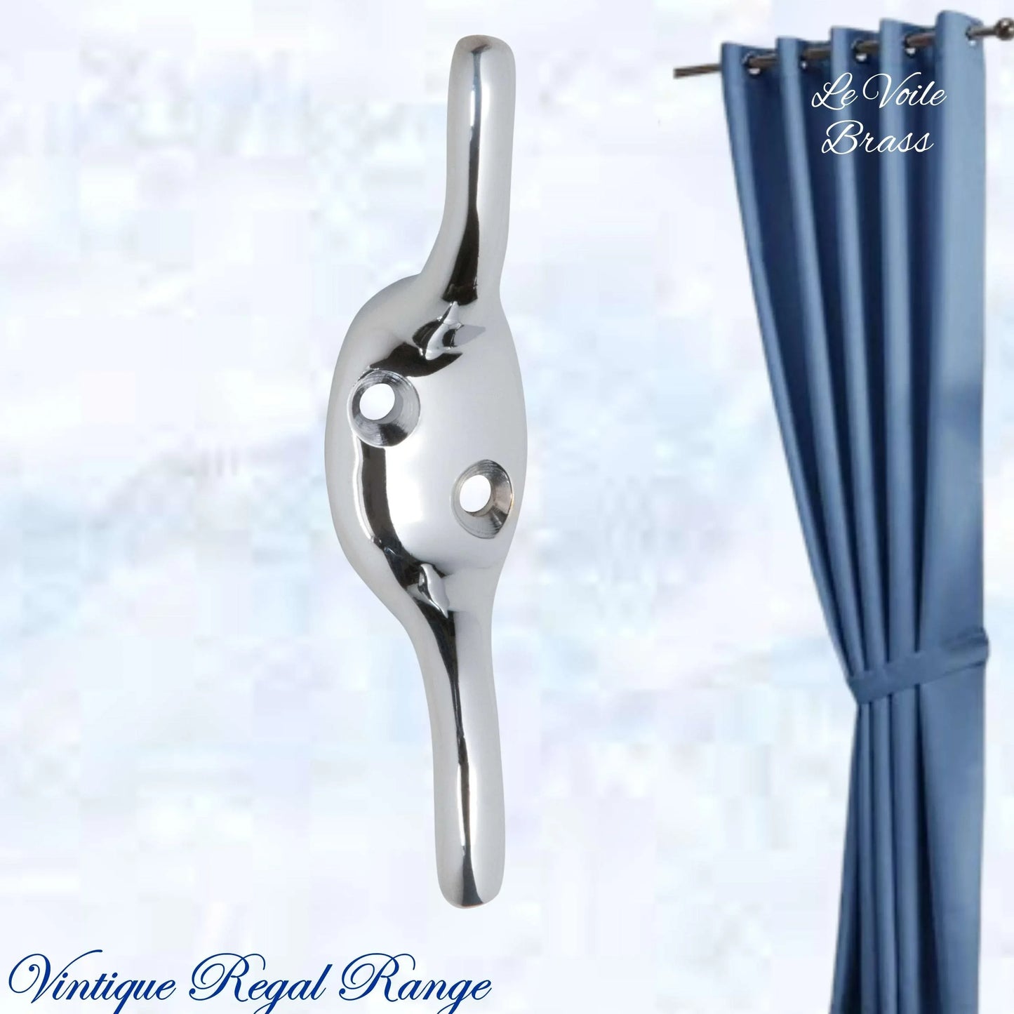 Le Voile Curtain Cleat Hook 75mm High (6 Finishes) - Vintique Concepts