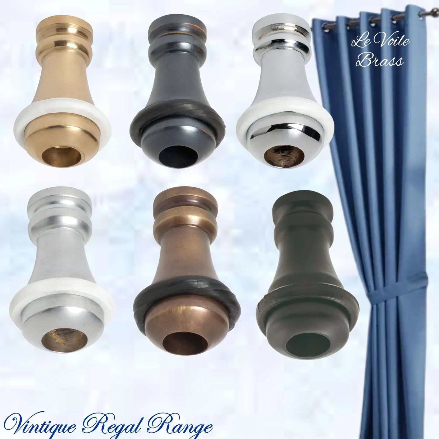 Le Voile Curtain Cord Weight 32mm High -6 Finishes with Rubber Bumper - Vintique Concepts