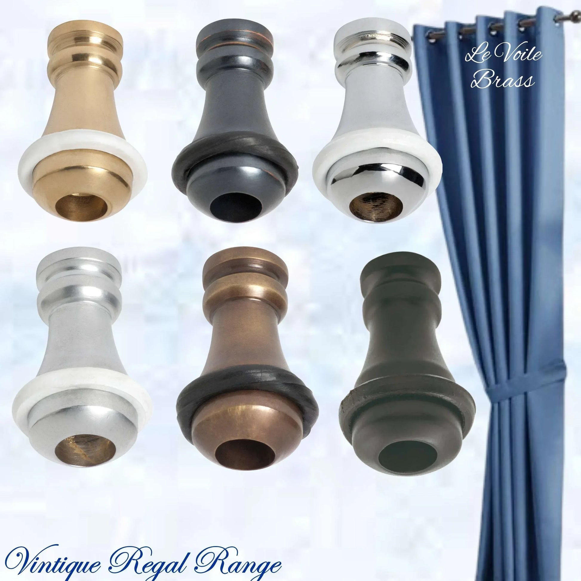 Le Voile Curtain Cord Weight 32mm High -6 Finishes with Rubber Bumper - Vintique Concepts