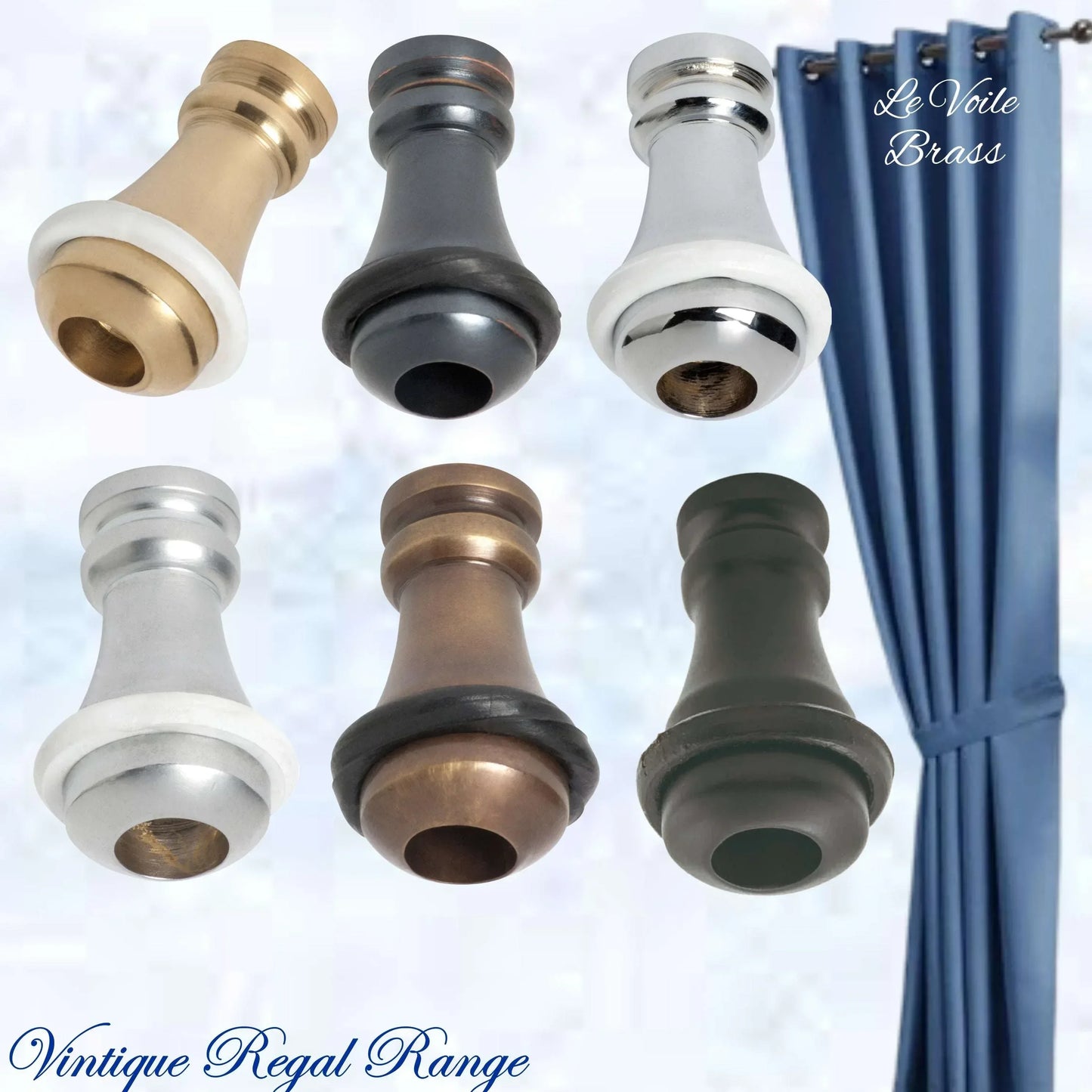 Le Voile Curtain Cord Weight 32mm High -6 Finishes with Rubber Bumper - Vintique Concepts