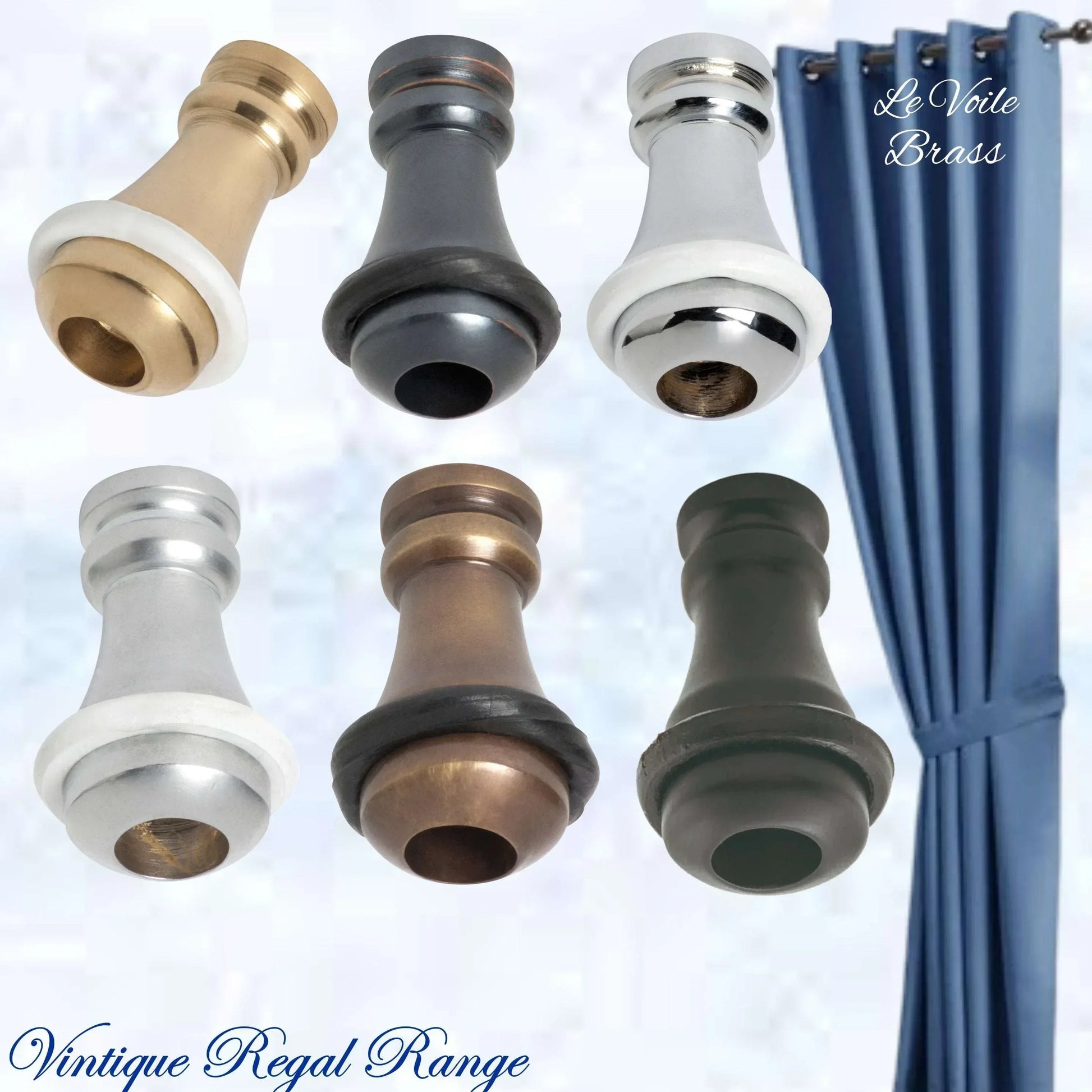 Le Voile Curtain Cord Weight 32mm High -6 Finishes with Rubber Bumper - Vintique Concepts