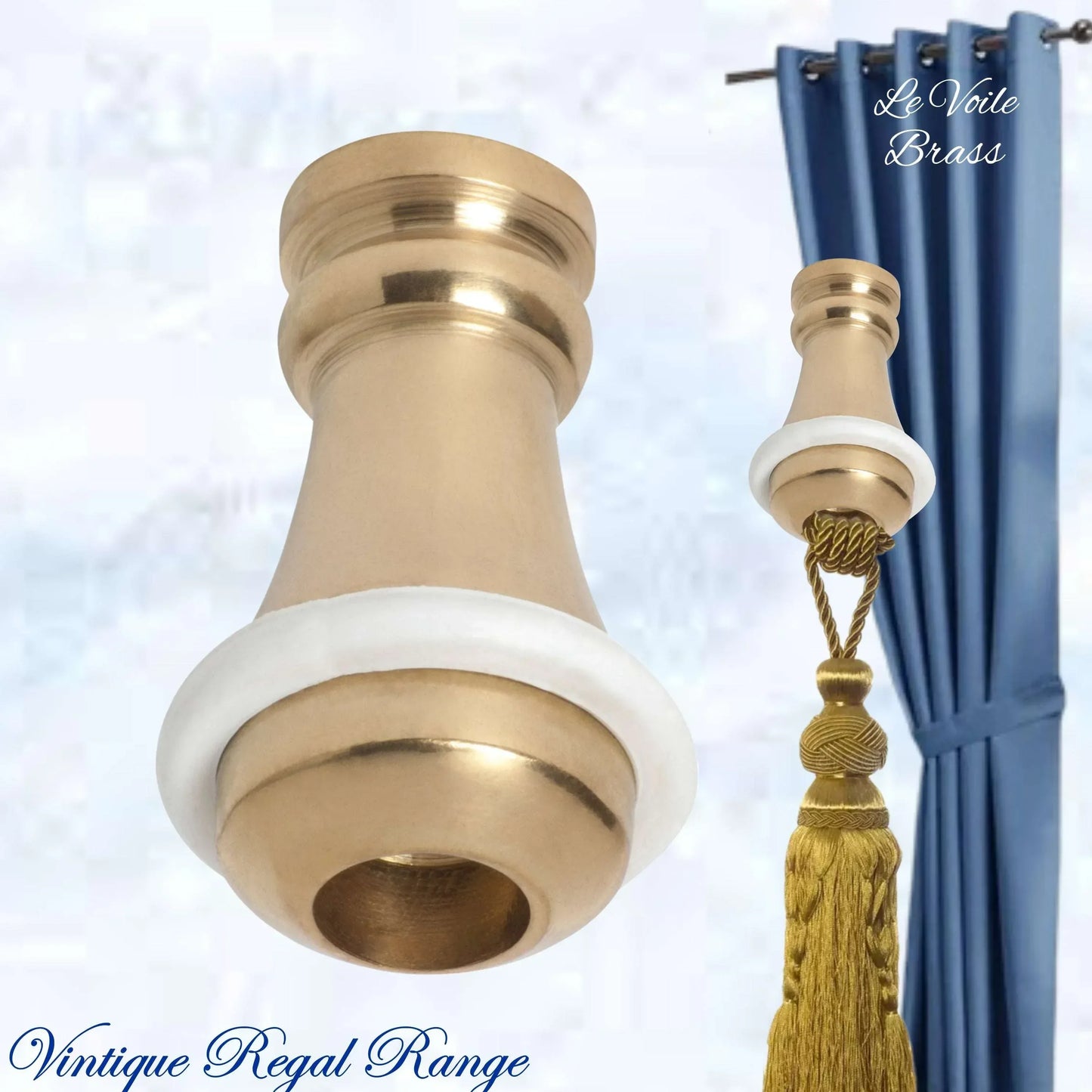 Le Voile Curtain Cord Weight 32mm High -6 Finishes with Rubber Bumper - Vintique Concepts