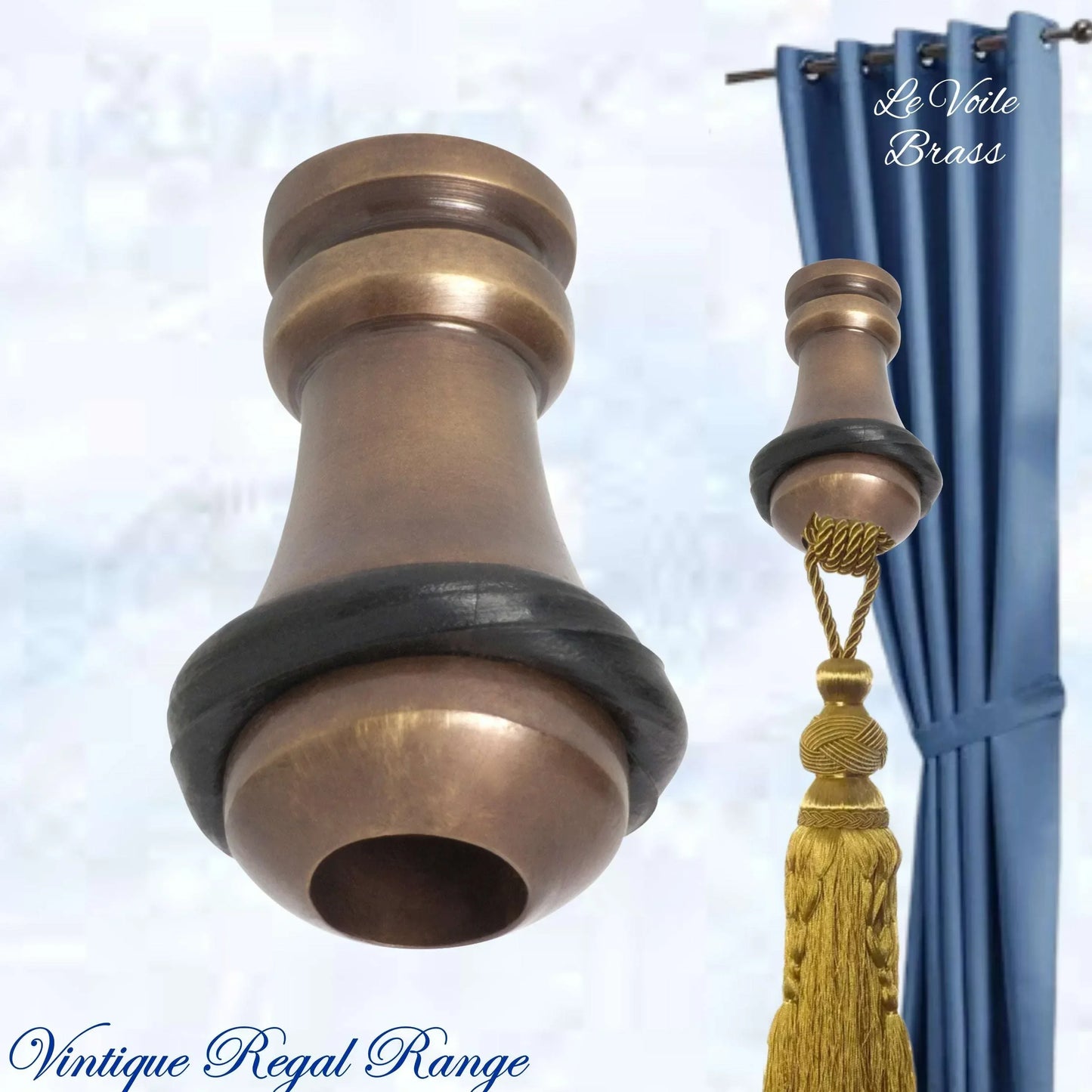 Le Voile Curtain Cord Weight 32mm High -6 Finishes with Rubber Bumper - Vintique Concepts