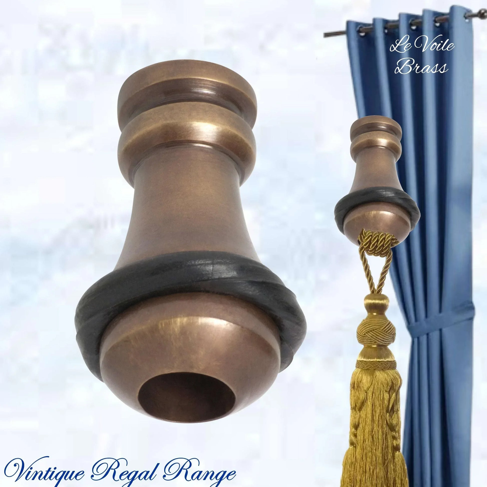 Le Voile Curtain Cord Weight 32mm High -6 Finishes with Rubber Bumper - Vintique Concepts