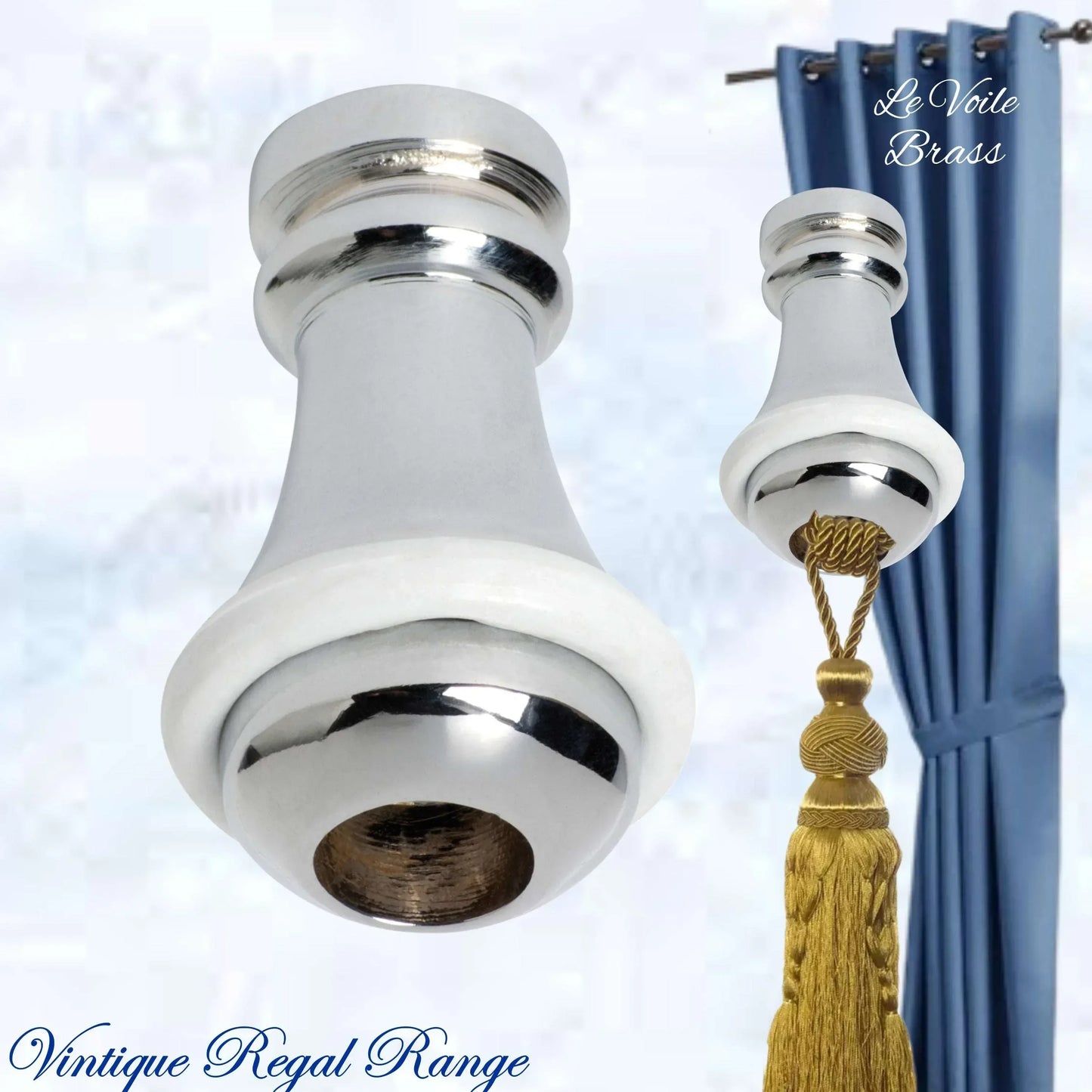 Le Voile Curtain Cord Weight 32mm High -6 Finishes with Rubber Bumper - Vintique Concepts
