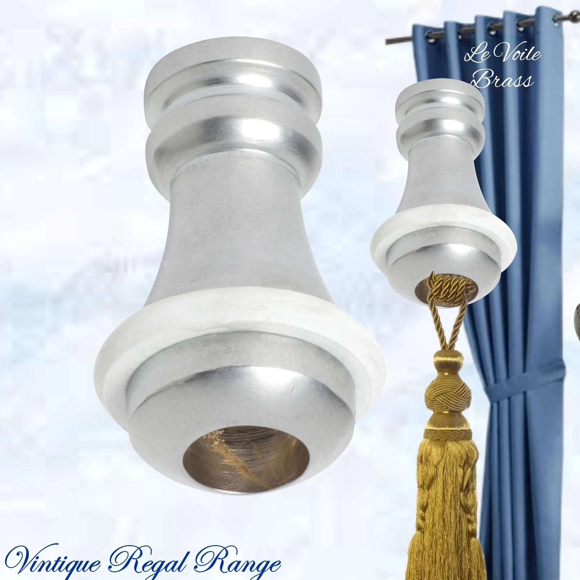 Le Voile Curtain Cord Weight 32mm High -6 Finishes with Rubber Bumper - Vintique Concepts