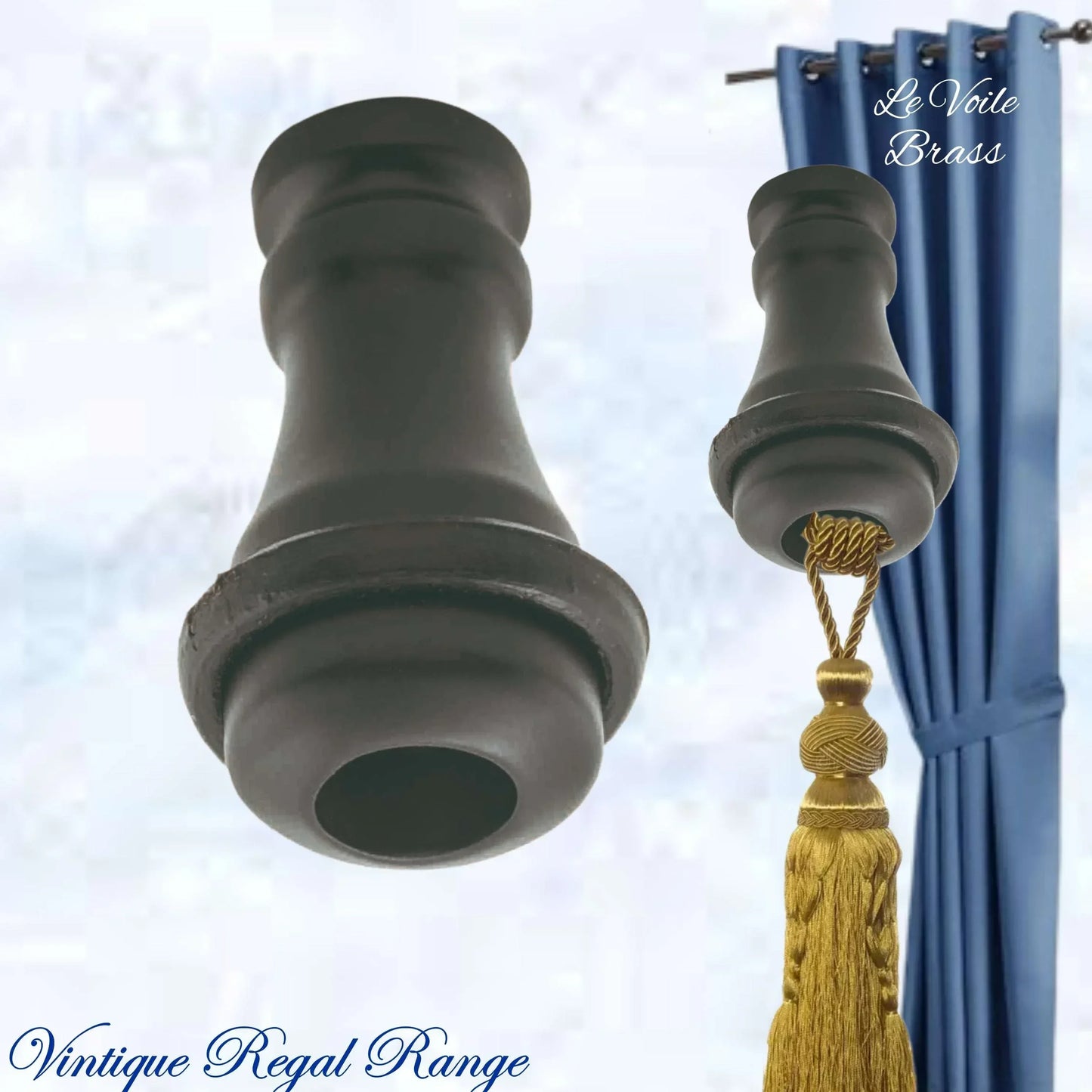 Le Voile Curtain Cord Weight 32mm High -6 Finishes with Rubber Bumper - Vintique Concepts