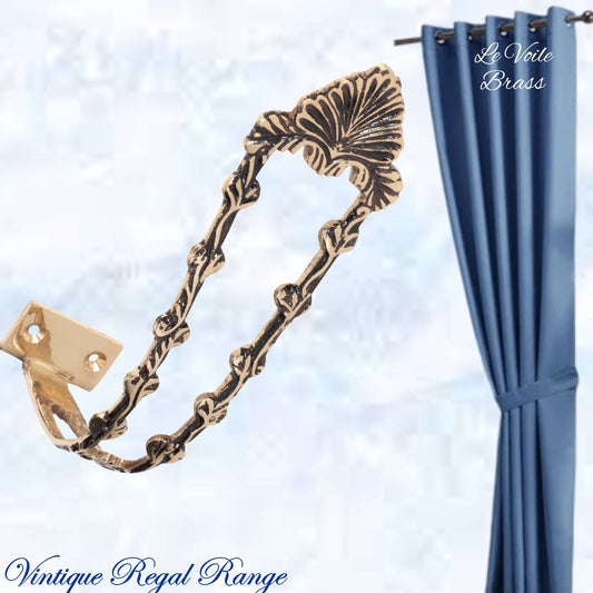 Le Voile Polished Brass Right Angle fancy curtain / drape Sweep 170mm