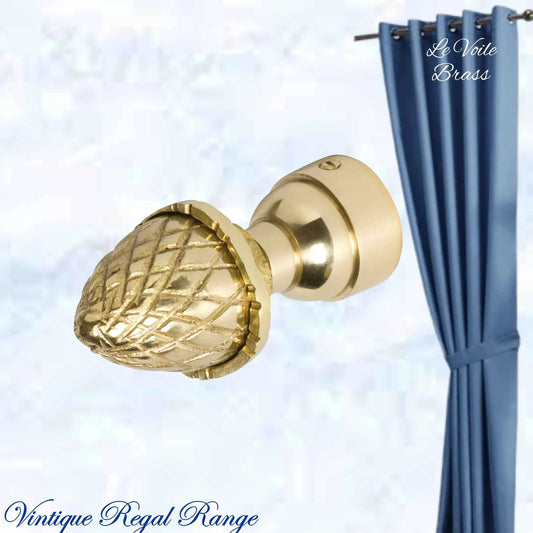 Le Voile Polished Acorn Brass Finial (fits 19mm Rod) - Vintique Concepts