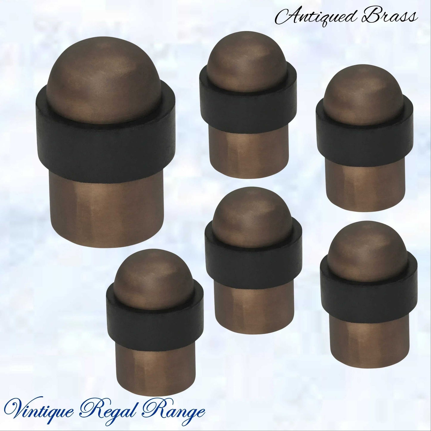 Antiqued Brass Floor rubber DOOR BUMPER stop - Vintique Concepts