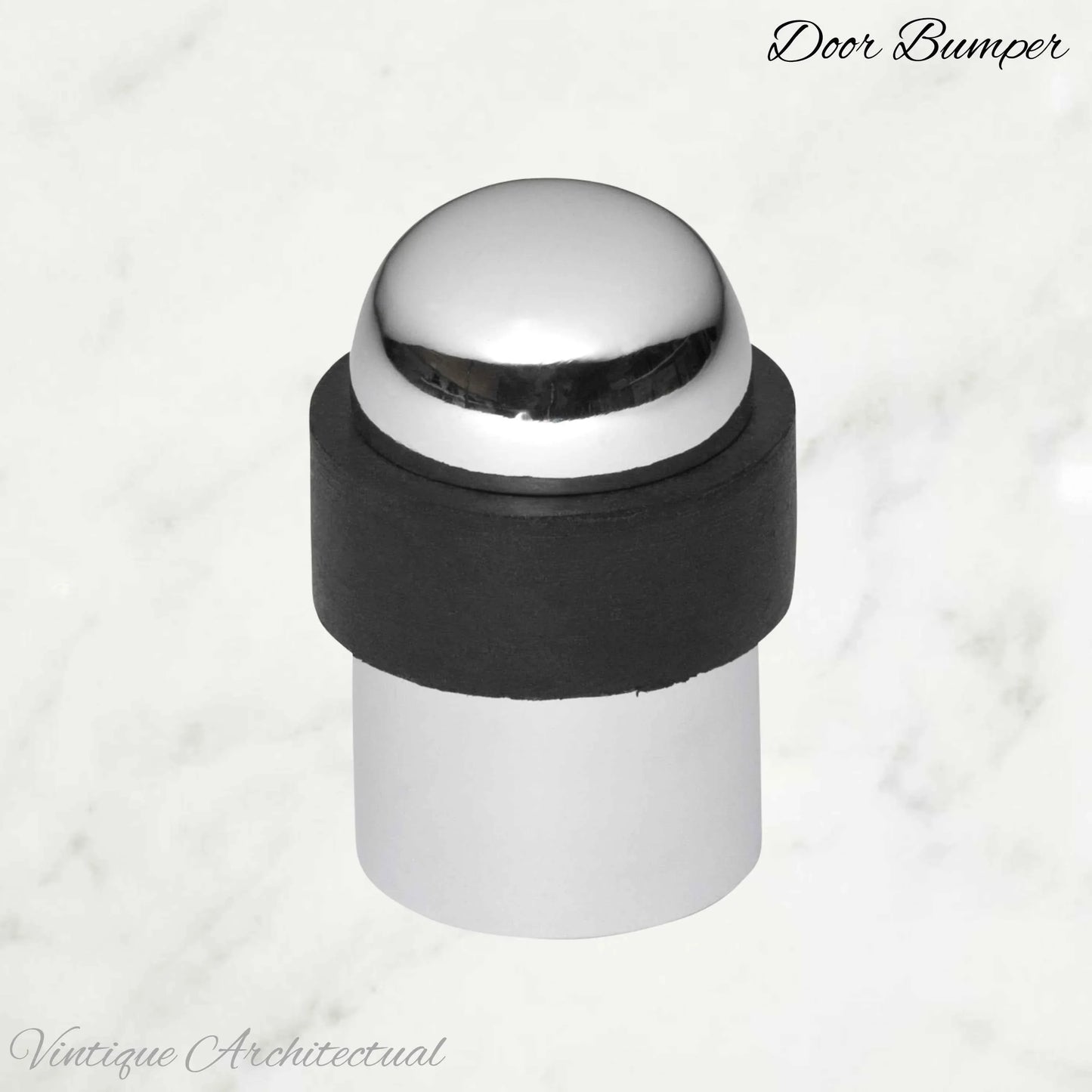 Chrome plated Brass Floor rubber DOOR BUMPER stop - Vintique Concepts