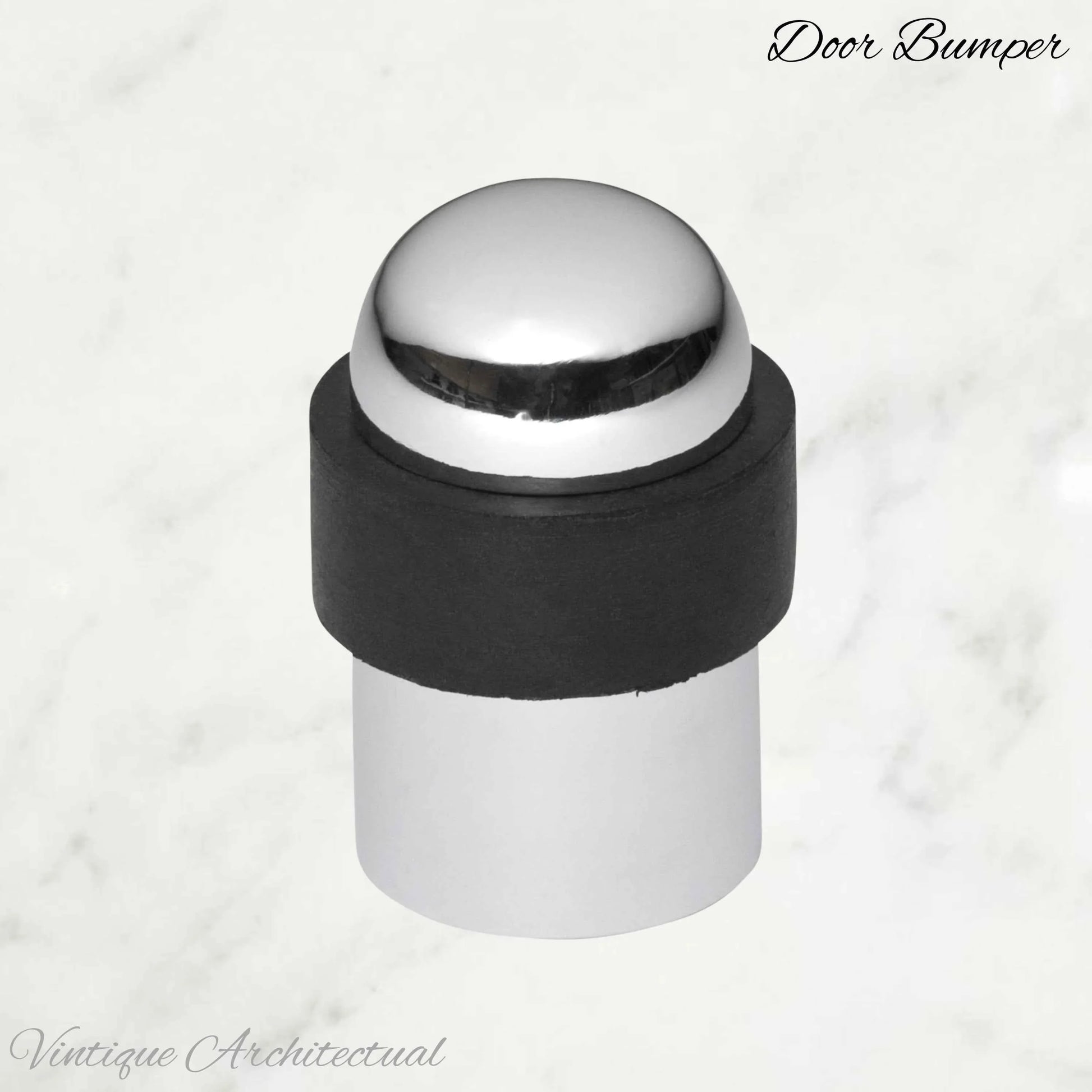 Chrome plated Brass Floor rubber DOOR BUMPER stop - Vintique Concepts