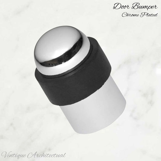 Chrome plated Brass Floor rubber DOOR BUMPER stop - Vintique Concepts