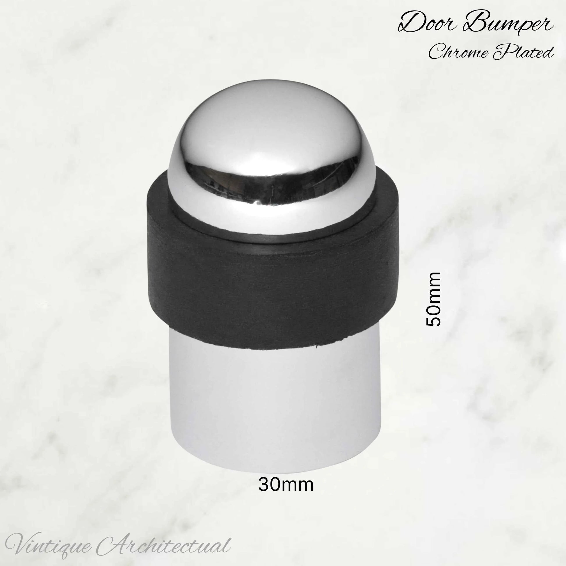 Chrome plated Brass Floor rubber DOOR BUMPER stop - Vintique Concepts