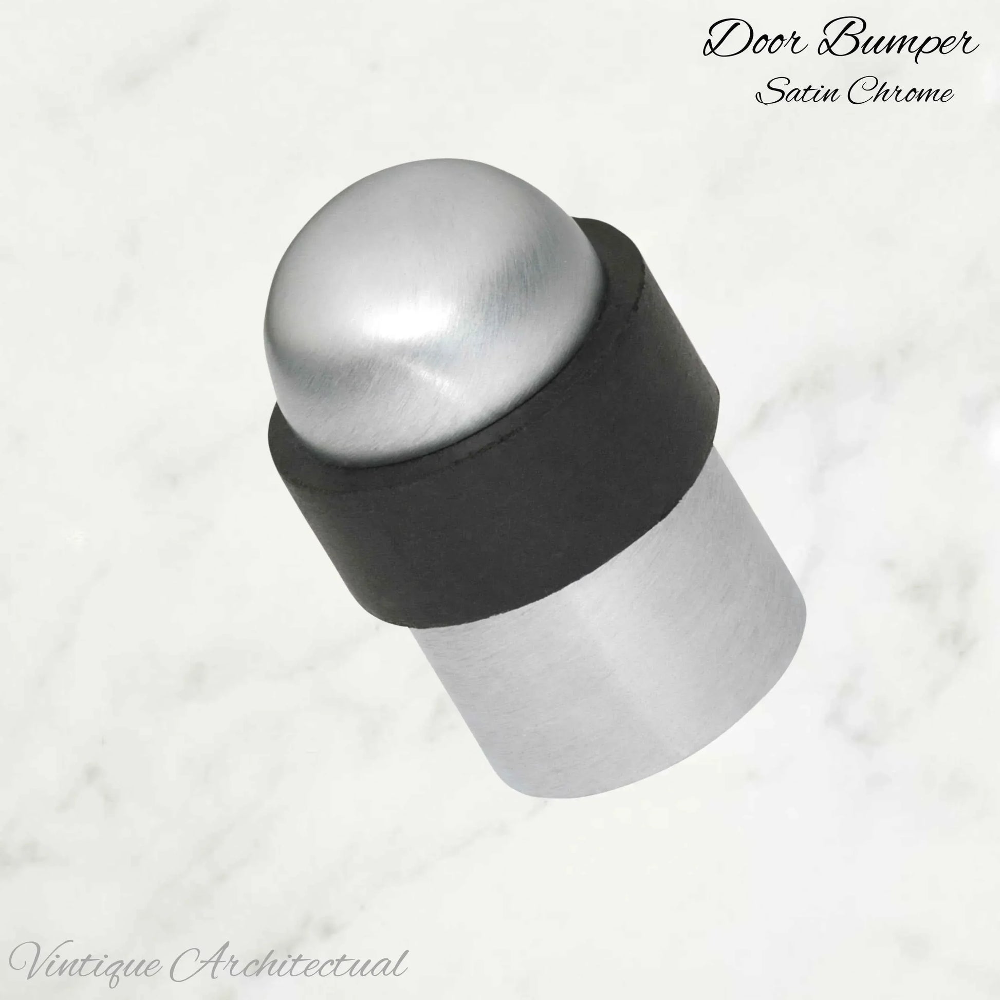 Satin Chrome Brass Floor rubber DOOR BUMPER stop - Vintique Concepts