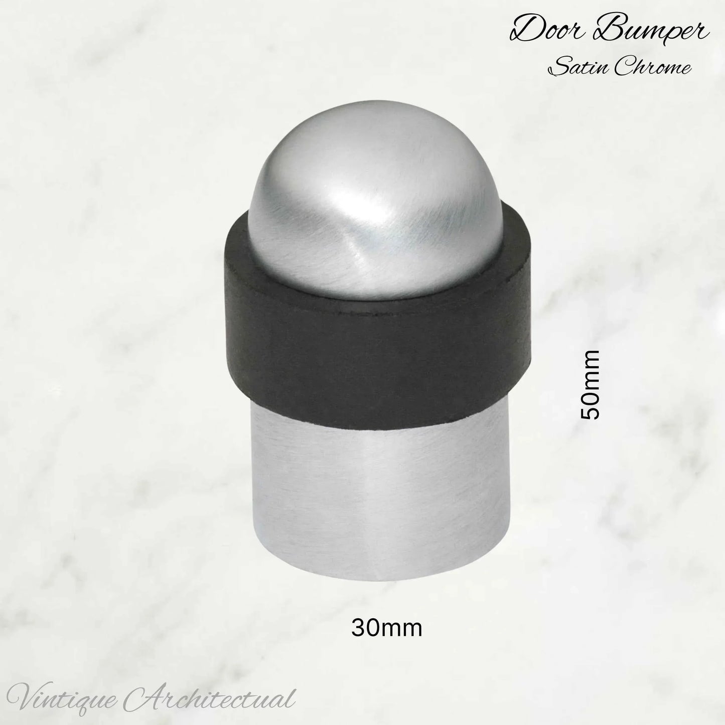 Satin Chrome Brass Floor rubber DOOR BUMPER stop - Vintique Concepts