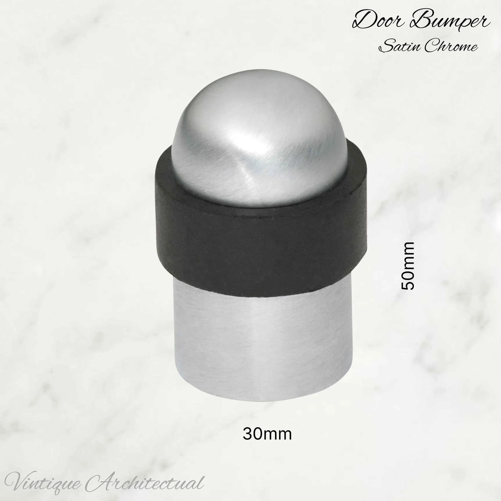 Satin Chrome Brass Floor rubber DOOR BUMPER stop - Vintique Concepts